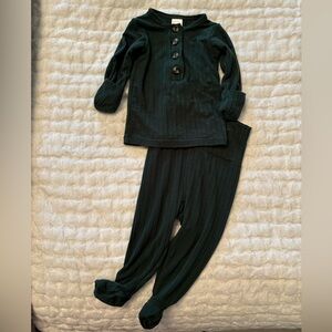 Hunter Green Ribbed Lou Lou and Company set.